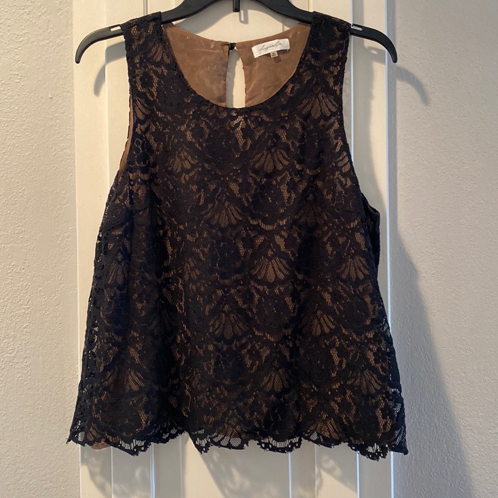 Sugarlips black lace tank top